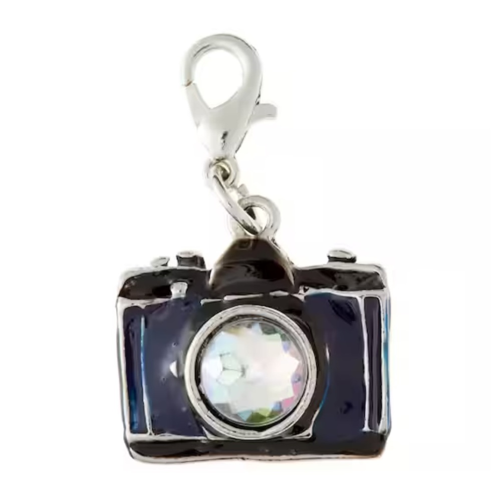 Navy & Black Camera Charm